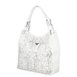 Trendy dámská koženková kabelka na rameno Tiara, bílá