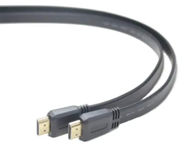 PremiumCord HDMI High Speed + Ethernet 5m / Plochý kabel / Zlacené konektory (kphdmep5)