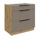 Spodní skříňka Aria 80 D 3S BB - Premium Box Barva korpusu: Bílá, Barva dvířek: WH - Crystal white AFM