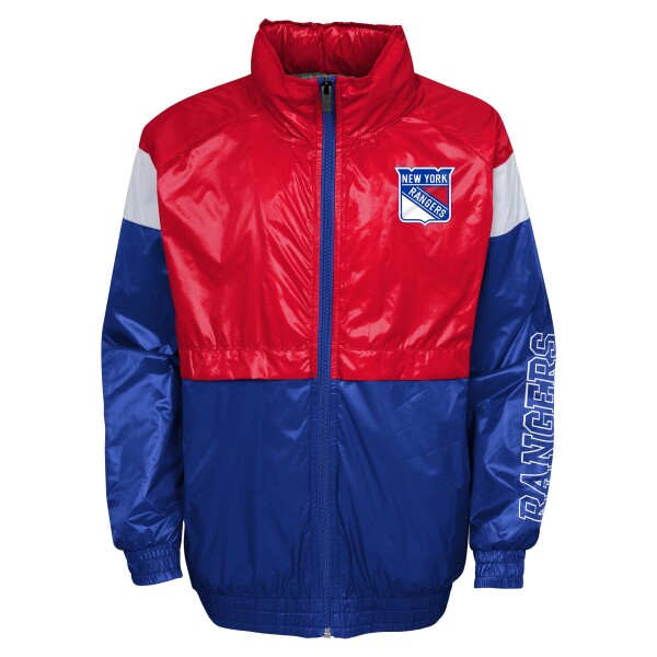 Outerstuff Dětská bunda New York Rangers Goal Line Stance Full-Zip Windbreaker Velikost: Dětské L (13 - 14 let)