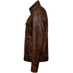 Pánská Kožená Bunda Zachary Rett Brixton Hnědá Velikost: 2XL