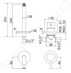 PAFFONI - Light Umyvadlová baterie pod omítku s tělesem, 2-otvorová instalace, zlatá LIG007HG70