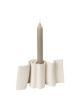 Ferm Living Kameninový svícen Dedali Off-White, bílá barva, keramika
