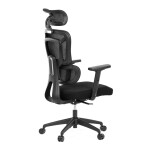 Kancelářská židle, černá síťovina, posuvný opěrák, plastový kříž, kolečka na tvrdé povrchy