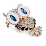 Brož Swarovski Elements Donnalee Gold - sova, Modrá
