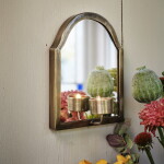 Strömshaga Nástěnné zrcadlo se svícnem Antique Brass 20 cm, měděná barva, sklo, kov