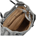 Módní dámská koženková kabelka na rameno Žanet, světle šedá