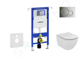 GEBERIT - Duofix Modul pro závěsné WC s tlačítkem Sigma01, lesklý chrom + Ideal Standard Tesi - WC a sedátko 111.355.00.5 NF2