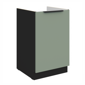 Spodní skříňka pod dřez Aria 50 ZL 1F BB Barva korpusu: Černá, Barva dvířek: SA - Aquamarine AFM