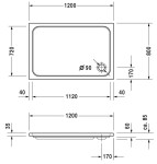 DURAVIT - D-Code Sprchová vanička 120x80 cm, Antislip, alpská bílá 720113000000001