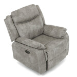 Polohovací křeslo, elektrické zabudované ovládání, šedá, látka vintage, TV-Q8668 GREY3