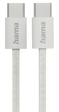 Hama Fabric béžová / Nabíjecí kabel / USB-C - USB-C / 1 m / opletený nylon