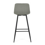 Židle barová, zelená látka, čtyřnohá kovová podnož, černý mat