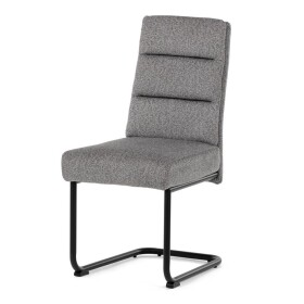 Židle jídelní, taštičkové pružiny v sedáku, madlo na opěráku, světle šedá látka, černý kov