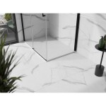 MEXEN/S - Stone+ obdélníková sprchová vanička 130 x 90, bílá, mřížka bílá 44109013-W