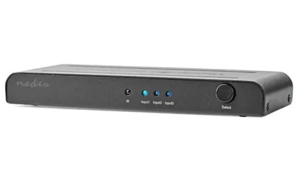 Nedis VSWI3473AT HDMI přepínač 3 vstupy na 1 výstup / 4K2K@60Hz / HDCP 2.2 dálkový ovladač (VSWI3473AT)
