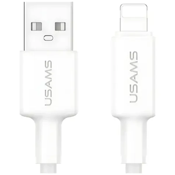 USAMS U90 bílá / Datový kabel / USB-A - Lightning / 2,4 A / 1 m (SJ762USB01)