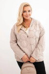 Dámská mikina Plus Size bavlněná na zip béžová UNI