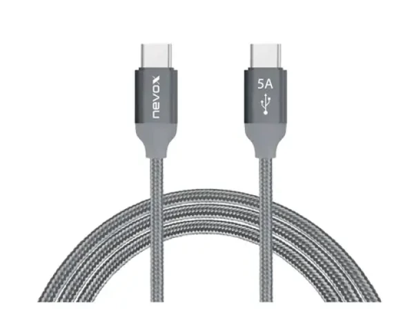 Nevox Kabel USB-C (M) - USB-C (M) 1 m šedá / 100W (4250686406535)