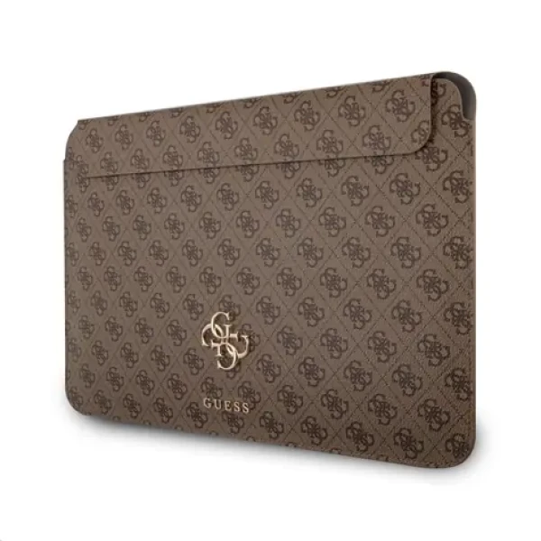 GUESS PU 4G Metal Logo Computer Sleeve 13 hnědá (3666339005382)