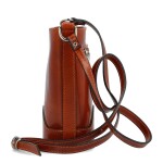 Luxusní dámská kožená crossbody kabelka Yllva, koňaková