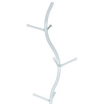 Věšák stojanový, výška 180 cm, kovová konstrukce, bílý matný lak, nosnost 10 kg