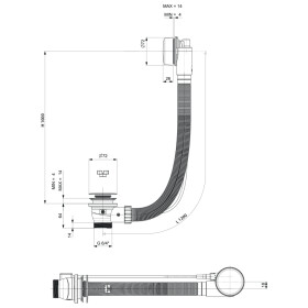 POLYSAN - Vanová souprava, bovden, délka 1200, zátka 72, černá mat 71856.21