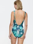 Dámské jednodílné plavky Summer Fleur OWP - Triumph tmavá kombinace tyrkysové (M025) 040D
