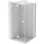 MEXEN/S - Lunar-F L sprchový kout skládací dveře levá 80 x 80, transparent, bílá 836L-080-080-20-00-L
