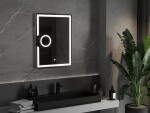 MEXEN - Onyx zrcadlo s osvětlením s kosmetickým zrcátkem 60 x 80 cm, LED 600 9813-060-080-611-00