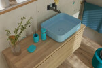 Umyvadlo na desku SAT Infinitio 50x39 cm modrá mat bez přepadu SATINF5039LBLM SATINF5039LBLM