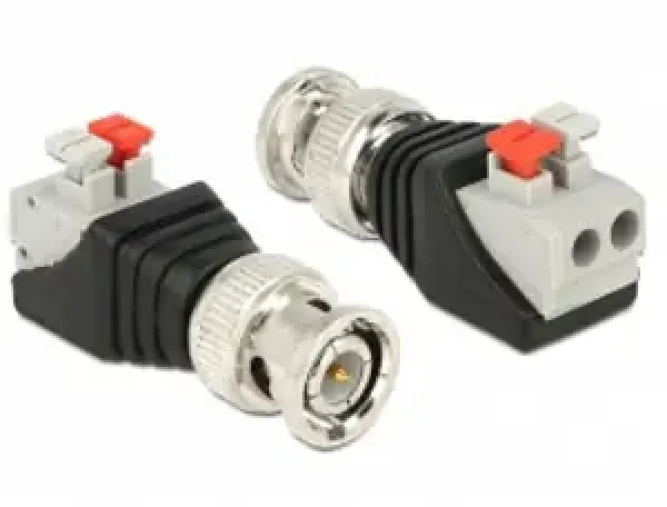 DeLock adaptér BNC samec svorkovnice s tlačítky 2 piny (65525)
