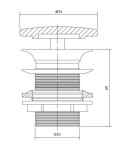 CERSANIT - MODUO KERAMICKÁ ZÁTKA PRO UMYVADLA BEZ PŘETEKU ANTRACITOVÁ MATNÁ K116-109
