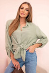 Bavlněná mušelínová košile oversize světlá khaki UNI