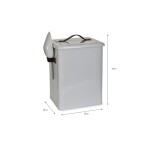 Garden Trading Plechová dóza na granule Medium Leather Handle 7 l, bílá barva, kov, kůže