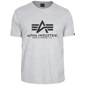 Alpha Industries Tričko Basic T-Shirt šedé melírované S