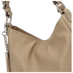 Luxusní dámská kožená kabelka přes rameno Euda, tmavě béžová