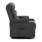 Polohovací křeslo, elektrické kabelové ovládání, šedá, látka, TV-S8348 GREY2