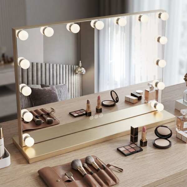 REA - Zrcadlo LED HOLLYWOOD L.Gold 80x60 HOM-12015