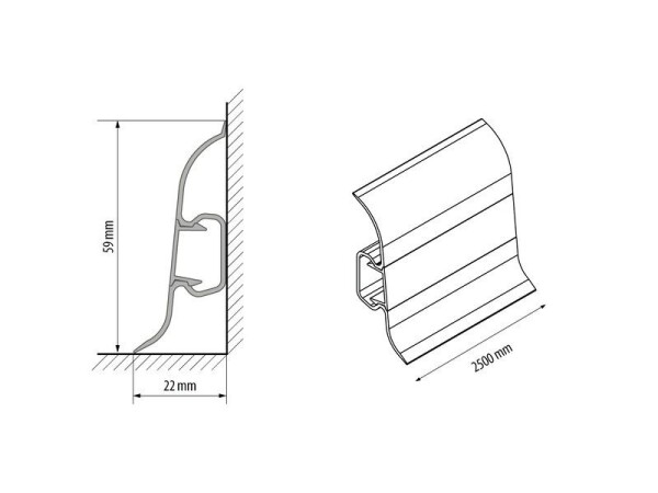 Soklová lišta PVC – Ottawa nr. 145 EgibiFloors 2,5 m