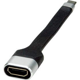 Roline USB-C® / HDMI kabelový adaptér USB-C ® zástrčka, Zásuvka HDMI-A 0.13 m černá 12.03.3212 Kabel pro displeje USB-C®