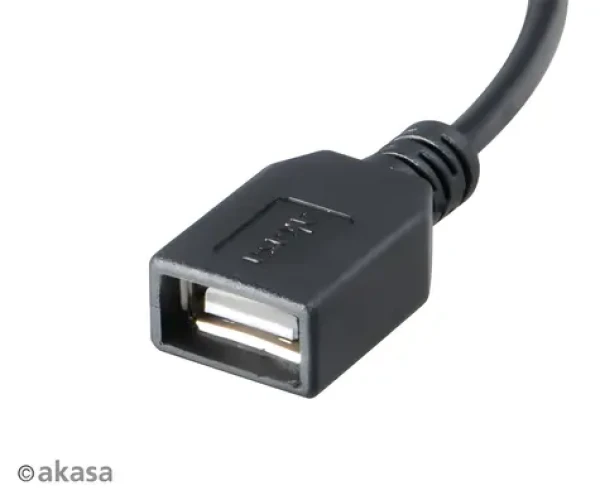 Akasa mikro USB na USB-A černá / Redukce / OTG / USB 2.0 / 15 cm (AK-CBUB25-15BK)