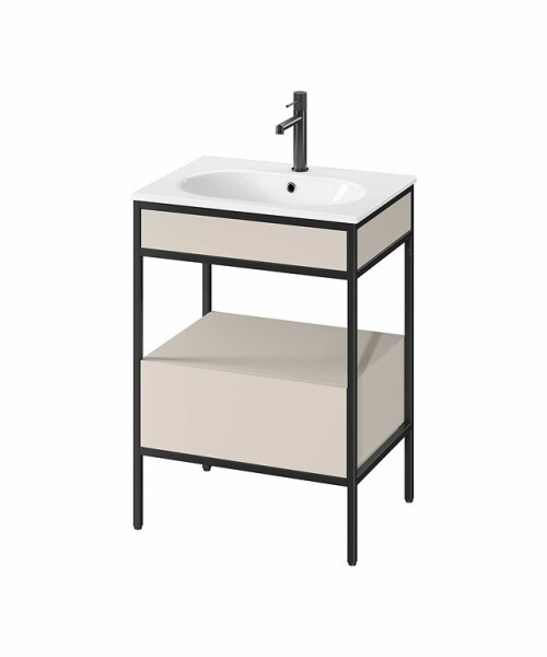 CERSANIT - Sada konzole ZEN 60 (skříňka se zásuvkou + panel FSC MIX70% SGSCH-COC-007574 + umyvadlo) cashmere VIR S801-517