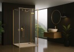 REA/S - Sprchový kout Atlas 90x80 Brush Gold vpravo KPL-K4771