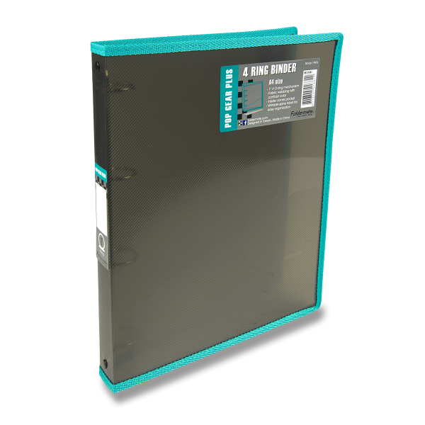 Pořadač 4-kroužkový FolderMate Pop Gear Plus A4, kouřový