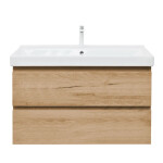Koupelnová skříňka 2 zásuvková s umyvadlem SAT B-Way 99x50x45 cm dub mat BWAY2100OAKU1BBI BWAY2100OAKU1BBI