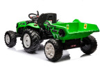 Mamido Elektrický traktor s přívěsem pro děti HC-306 24V světle zelený