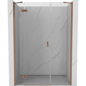 MEXEN/S - Mist-H sprchové dveře křídlové levé 120, transparent, měď kartáčovaná 8A5-120-001-65-00-L