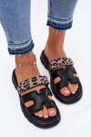 Kožené Dámské Sandály S Páskem Leopard Vinceza 66769 Černé 40