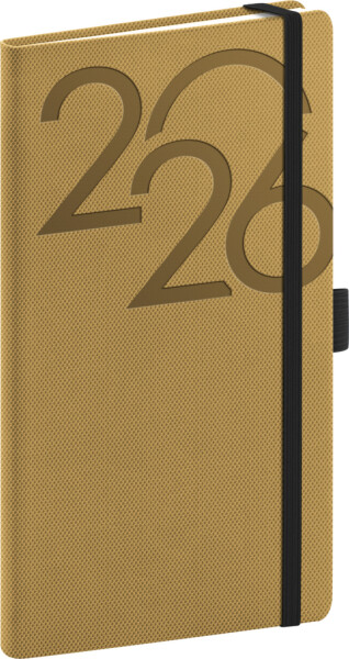 Týdenní diář 2026 NOTIQUE kapesní - Ajax zlatý, 9 x 15,5 cm